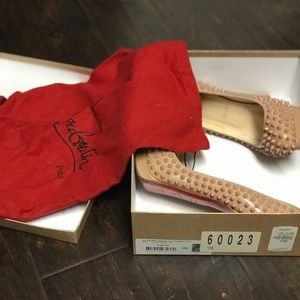 Christian Louboutin spike nude pumps